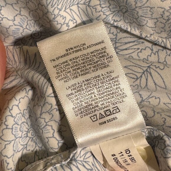 Men's Express Slim Performance Casual Button Down Shirt M White Blue - Picture 7 of 8